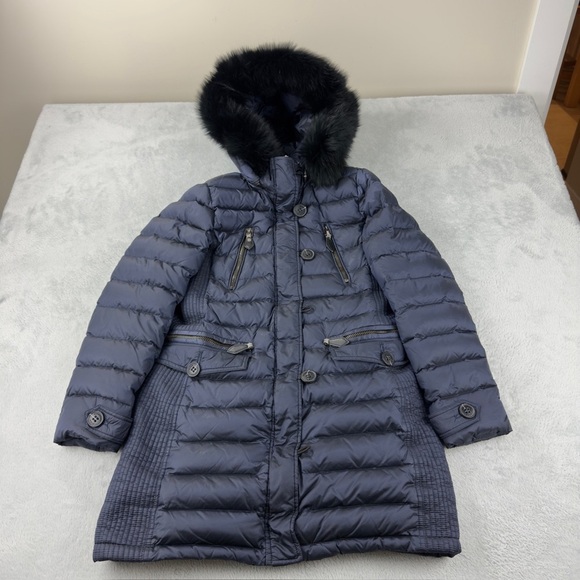 Burberry Navy Blue Down Puffer Jacket Women’s Size M - Picture 1 of 16